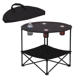 Camping Table Portable Camping Side Table for Outdoor Picnic, Beach, Games, Camp, & Patio Tables Folding with Carry Case for Travel & Storage, Black, One Size (ts cam)