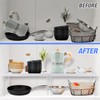 NiHome 4-Pack Stackable Plastic Kitchen Storage Shelf Foldable Rack -
