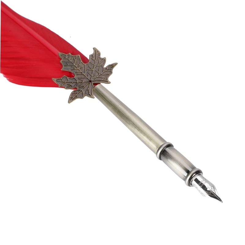 European Retro Quill Alloy Feather Writing with Pen Nibs Gift