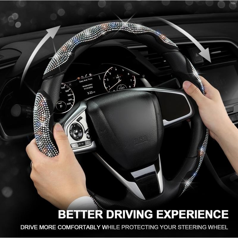 Queen's Land Diamond Bling Car Steering Wheel Cover with Crystal