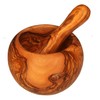 Bois d'olivier tunisien Olive Wood Mortar and Pestle, 4.7 Inch,