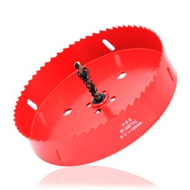 Hole Saw 6 1/4" / 159mm, HSS Bi-Metal Drill Hole Cutter with Mandrels for Wood, Drywall, Plastic Plate, Ceiling, Plastboard