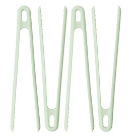 Berghoff Leo Non-Stick Nylon Grill Tongs 28cm (11"), Set of 4, Green, 28 x 5.5 x 1 cm
