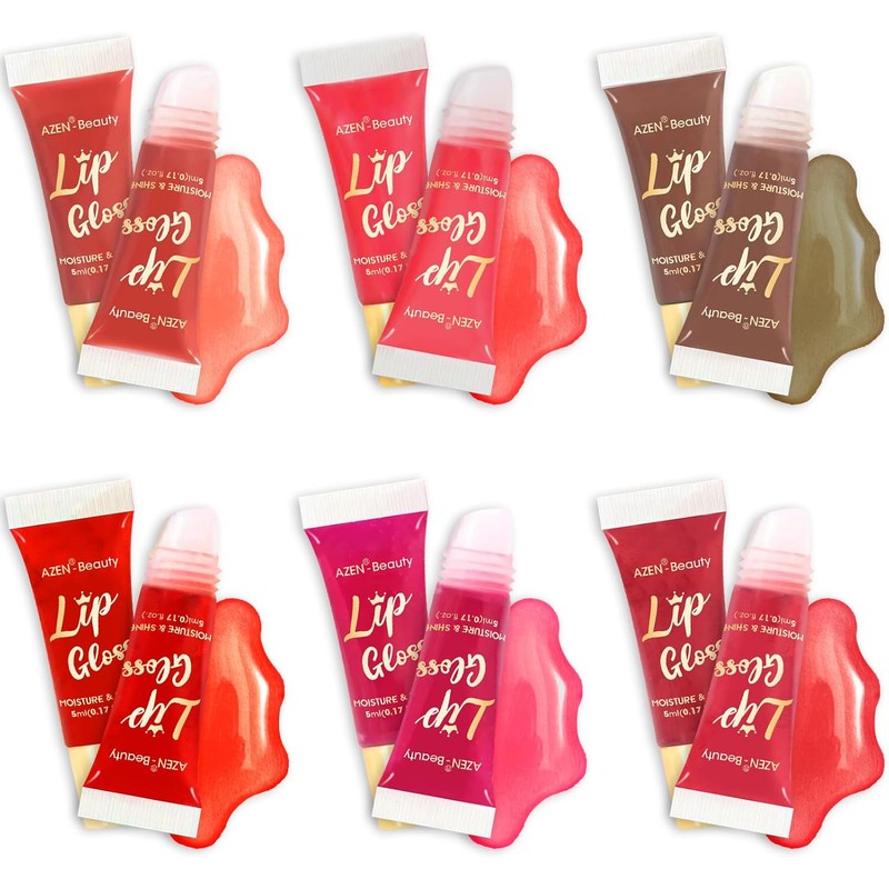 AZEN Set De 60 Brillos Labiales, Aceite Labial Con Color