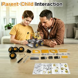 Jixin Xyzhi 3D Metal Excavator Model Kit – Metal Building Kit, STEM DIY Construction Set for Kids Ages 8-16, Mechanical Model Toy, Creative Gift for Boys & Girls (Large Excavator)