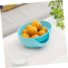 Totority Snack Compartment Container with Double Dish Bowl for Nuts Olives Edamame Random Color