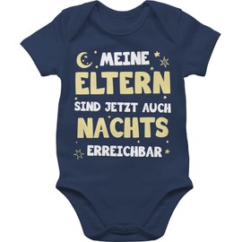 Shirtracer - Baby Bodysuit Boy Girl - Sayings - My Parents Are Now Available At Night, 2 Navy Blue
