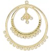 Platinum Focal, 2 Gold Plated Brass Double Hoop 38mm Earring