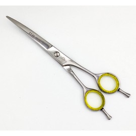 JIM PRO 7" Curved Dog Grooming Scissors with Safety Round Tips, Light Weight Professional Pet Grooming Shears Stainless Steel for Dogs Cats Pets - (SILVER)