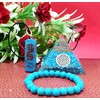 Sawcart Turquoise Crystal Orgone Pyramid With Flower Of Life Symbol