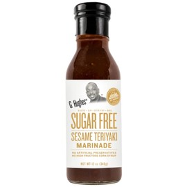 G Hughes Sugar Free Sesame Teriyaki Marinade - Gluten Free Teriyaki Sauce, Asian Sauces, Sugar Free BBQ Sauces, No Added Sugar - 12 Oz (3-Pack)