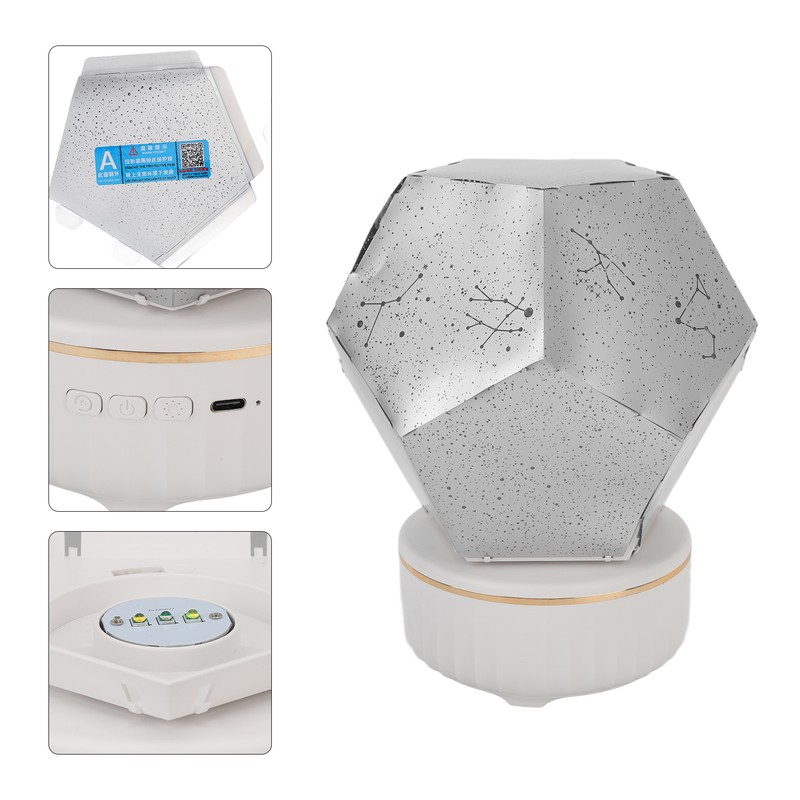 LED Projector Lamp 3 Color Multifunctional Dimmable Rotatable Rechargeable LED