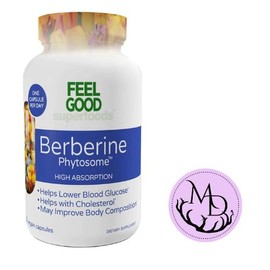 Feel Good Superfoods Berberine Phytosome, 120 Vegan Capsules + Dri Store Sticker.