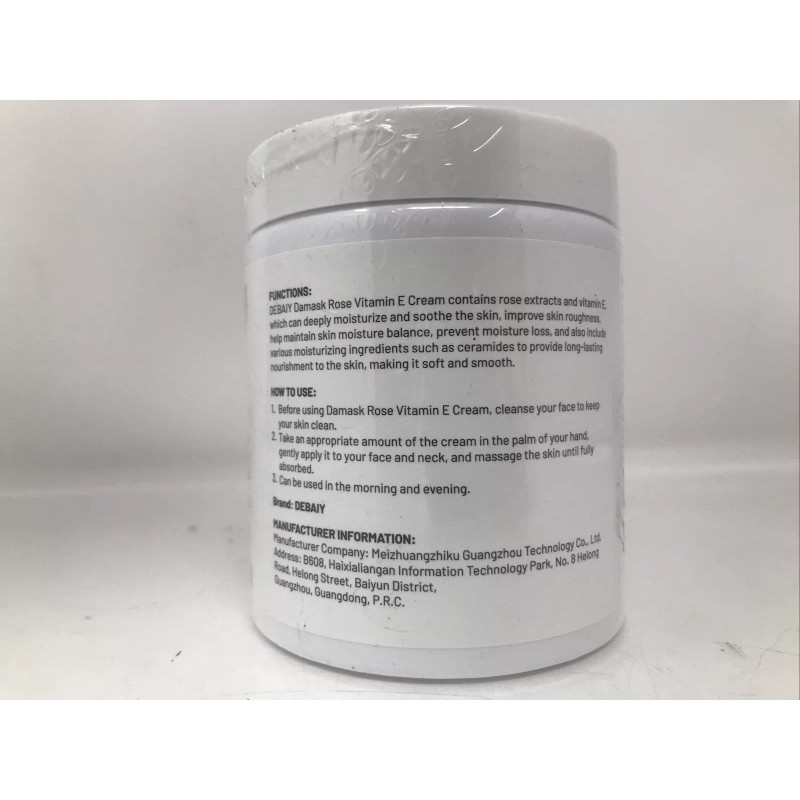 Debaiy Damask Rose Vitamin E Cream 19oz B091 Exp 12/18/2026