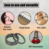 4 Pcs 1 1/2" Metal O Ring Keychain Rings Black