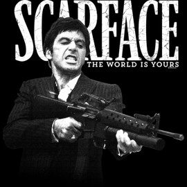 American Classics Scarface The World is Yours Crime Movie Al Pacino Tony Montana Adult T-Shirt Black