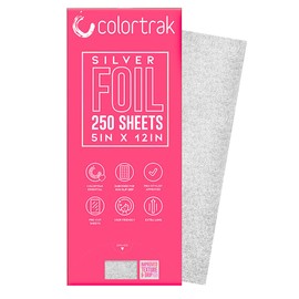 Colortrak Embossed Hair Coloring Foil Sheets, Professional, Convenient 5 x 12 inch Long Pre-cut Sheets, Easy to Grab During Processing, Silver, No Separating Tissues Need, 250 Foils Per Box