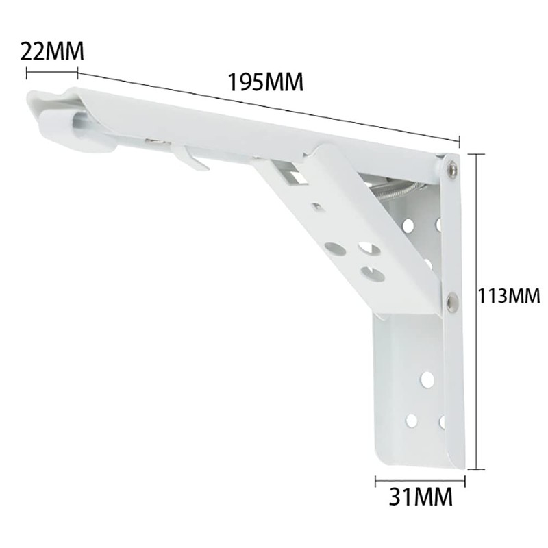 ANCLLO 2 Pack Folding Shelf Brackets 8 Inch Heavy Duty