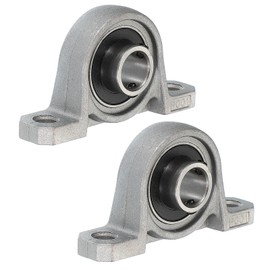 PATIKIL Pillow Block Bearing 7/16" / 12mm Bore, 2 Pcs Vertical Zinc Alloy Steel Mounted Flange Pillow Block Self Alignment Insert Bearings Bore Ball Housing for Machinery Power Agriculture