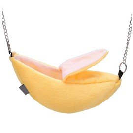 1 Pack Hamster Hanging House Hammock Banana Design Small Animals Cotton Cage Sleeping Nest Suitable for Small Pet Bed Small Hamster Toys Cage Swing (Color : Yellow)