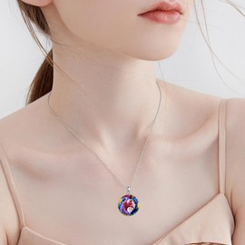 YAFEINI Frog Necklace for Women Sterling Silver Frog Crystal Pendant Necklace Frog Jewellery Birthday Gifts for Girls (Fox Necklace)