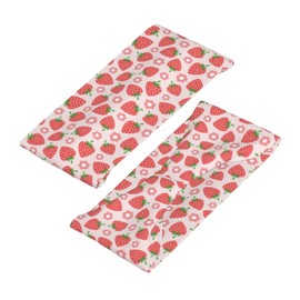 Cute Strawberry Pink Flower Kawaii Fruit Sports Sweatband Head Bands for Women Men Sweat-Absorbing Headbands Suitable for Running Yoga Fitness Football Exercise