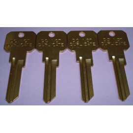 Lot of 4 NEW uncut Kwikset KW1 / KW10 / KW11 Brass "Do Not Duplicate" Key blanks
