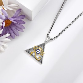 UCADRIT Eye of Horus Necklace Sterling Silver Eye of Horus Pendant Egyptian Jewelry for Women