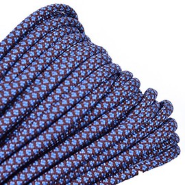 100 Feet Best Durability 550 lb Paracord - Chocolate and Tarheel Blue Diamonds Color - Bored Paracord Brand