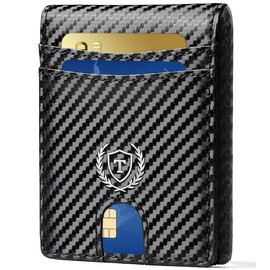 Aganmi Initial Wallet with Wheat & Shield Design Slim Minimalist RFID Leather Wallet for Men, Unique Corporate Gifts for Clients Employee Appreciation Gifts Coworker Colleague Birthday Party Favor, T