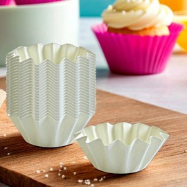 Blue Sky Elegant White Large Floret Baking Cups - (Pack of 20) - Perfect for Baked Muffins & Cupcakes