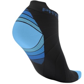Physix Gear Plantar Fasciitis Compression Socks for Women & Men, Ankle Compression Socks, Arch Support Socks, Compression Foot Socks, Running Compression Socks, Travel Socks, Socks, Black/Blue, S/M