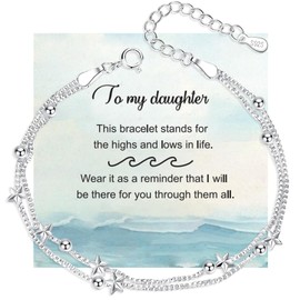 Tusuzik Christmas Daughter Gifts Daughter Bracelet 925 Sterling Silver Bracelets for Teenage Girls Daughter Birthday Christmas Gifts from Mum