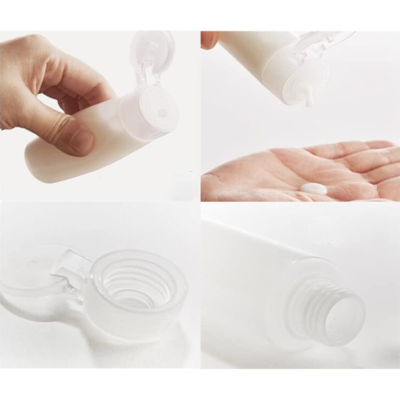 Pack of 4 100 ml Travel Size Plastic Squeeze Bottles
