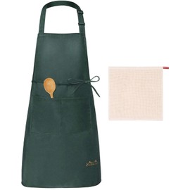 Viedouce 2-Pack of Waterproof Cooking Aprons with Pockets, Adjustable Kitchen and BBQ Aprons