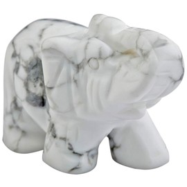 Nupuyai Elephant Figurine Gemstone Crystal Lucky Elephant Healing Stone Lucky Charm Elephant Figure Reiki Fengshui Decoration