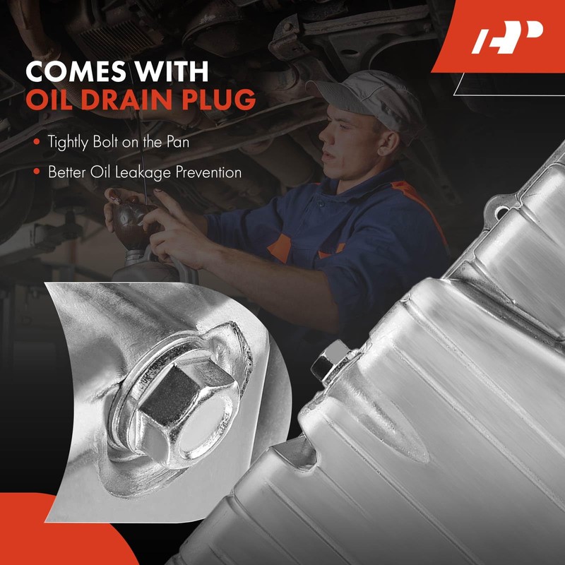 A-Premium Engine Oil Pan Sump with Drain Plug Compatible with