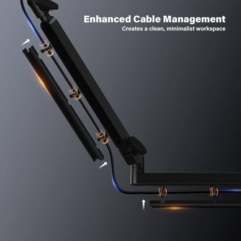 Low Profile Mic Arm, Cable Management Microphone Boom Arm, Full