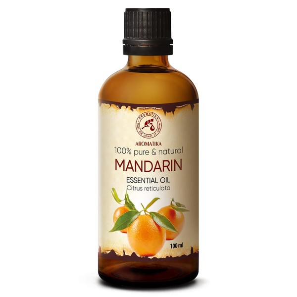 Mandarin Essential Oil 100 ml - Citrus Reticulate - Italy - 100% Pure & Natural - Mandarin Oil for Good Sleep & Relaxation - Aromatherapy - Oil Burner - Yellow Mandarin Oil - Beautiful Skin