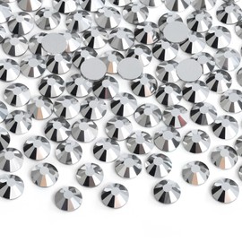 Jollin Glue Fix Crystal Flatback Rhinestones Glass Diamantes Gems for Nail Art Crafts Decorations Clothes Shoes(ss5 2880pcs, Silver)