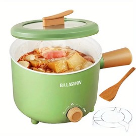 BALASHOV Portable Electric Hot Pot, Mini Multifunctional Pot with Stainless Steel Steamer, Household Kitchen Appliances for Cooking Pasta, Noodle, Steak, Porridge