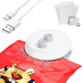 JIMEZON Mini Bag Sealer, 4 in 1 Chip Bag Sealers Heat Seal and Cutter with Magnet, Portable Handheld Rechargeable Food Storage Freshness Sealing Machine for Snack Cookies Plastic Bags Home Resealer