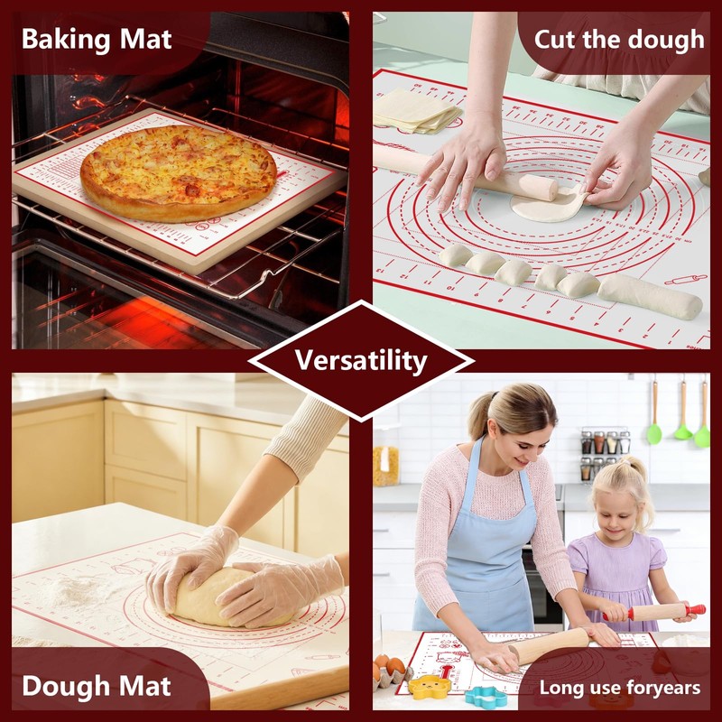 Silicone Pastry Baking Mat 16x24 Inch Large - Non-Stick Non-Slip