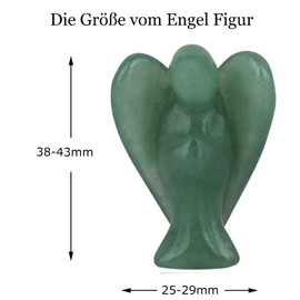 Nupuyai Angel Gemstone Guardian Angel Figurine Crystal Pocket Angel Healing Stone Talisman Lucky Charm Angel Statue Fengshui Decoration