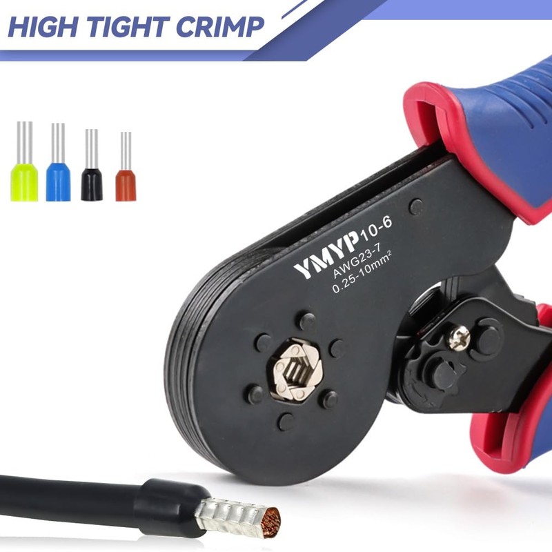 YMYP Ferrule Crimping Tool AWG 23-7 (0.25mm²-10mm²) with 1900PCS Ferrules