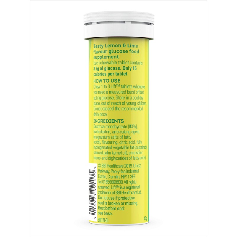 Lift | Fast-Acting Glucose Chewable Energy Tablets | Lemon &