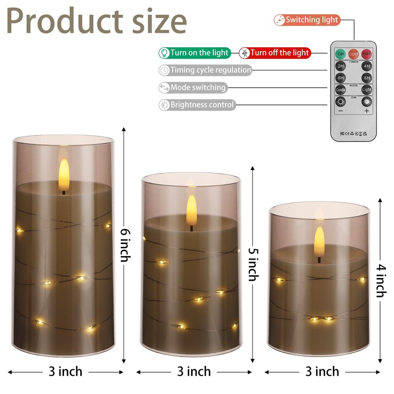 Flameless Candles with Timer - Battery Operated Candles with Remote,