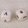Wooden Letter Beads, Letter Beads, 100 Pieces Cube Beads Cube