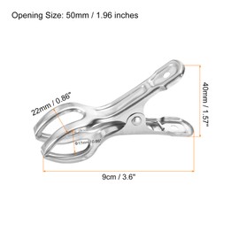 HARFINGTON 3 Pcs Stainless Steel Clothespins 3.6 Inch Pool Cover Clips Clothes Pins Beach Towel Chair Clips Wind Guard for Hanging Clothes Blanket