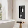 BATHFINESSE Shower Niche 24" X 12" Black, Stainless Steel Wall